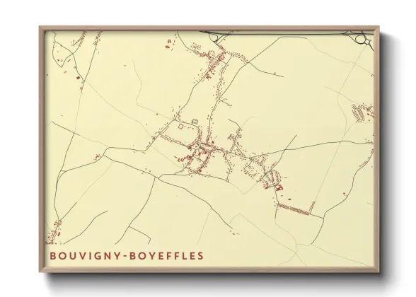 Une affiche de carte sur Bouvigny-Boyeffles