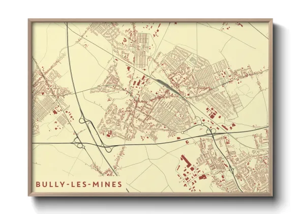 Une affiche de carte sur Bully-les-Mines