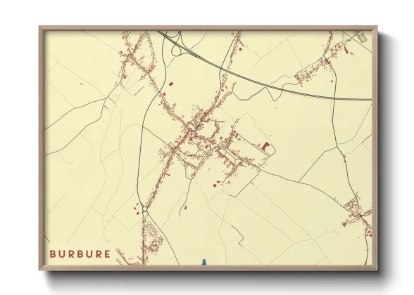 Une affiche de carte sur Burbure
