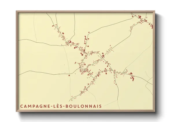 Une affiche de carte sur Campagne-lès-Boulonnais