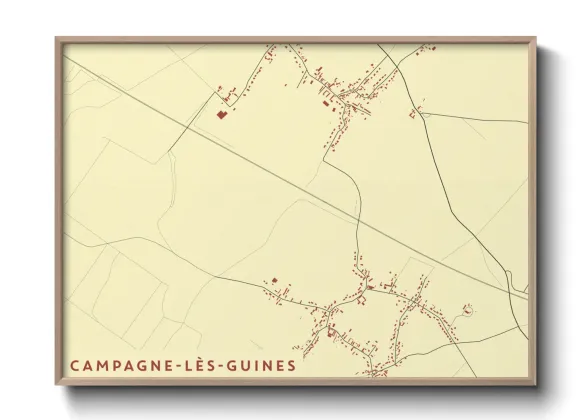 Une affiche de carte sur Campagne-lès-Guines