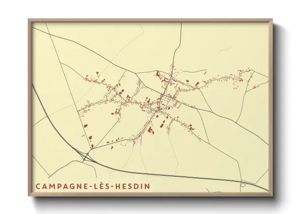 Une affiche de carte sur Campagne-lès-Hesdin