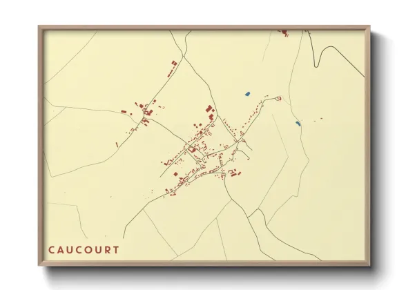 Une affiche de carte sur Caucourt
