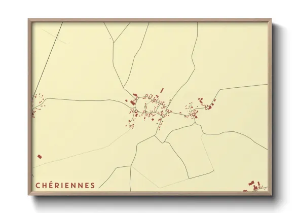 Une affiche de carte sur Chériennes