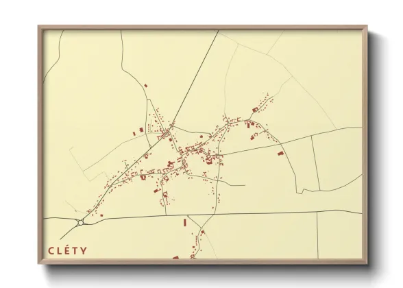 Une affiche de carte sur Cléty