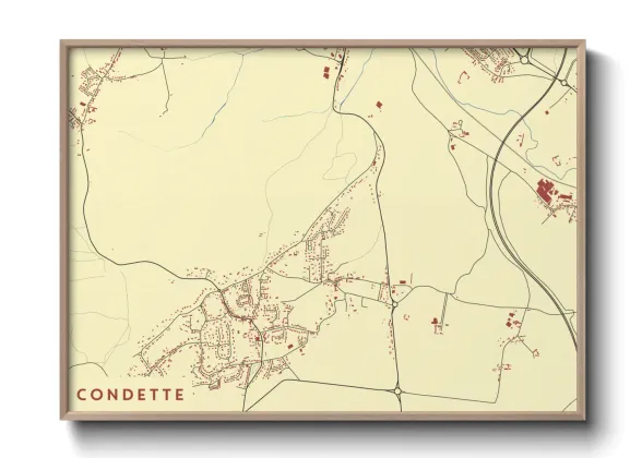 Une affiche de carte sur Condette