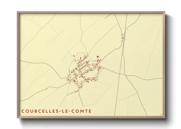 Une affiche de carte sur Courcelles-le-Comte