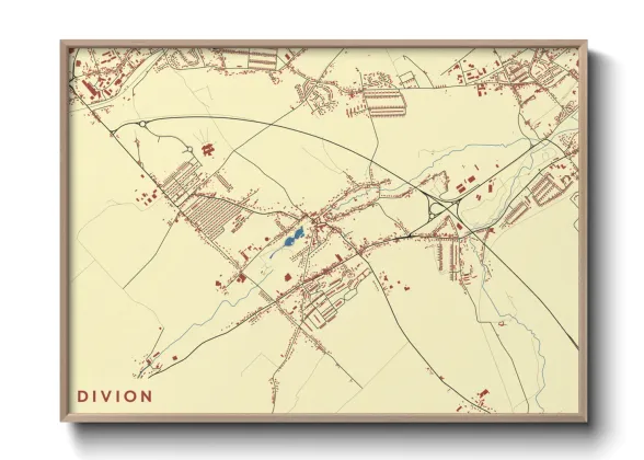 Une affiche de carte sur Divion