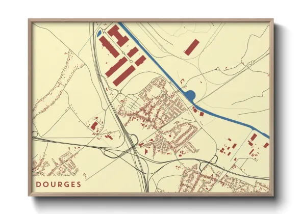 Une affiche de carte sur Dourges