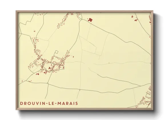 Une affiche de carte sur Drouvin-le-Marais