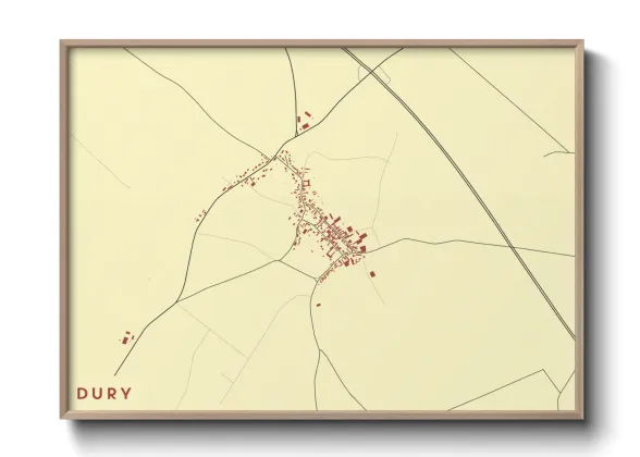 Une affiche de carte sur Dury