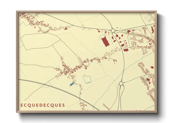 Une affiche de carte sur Ecquedecques