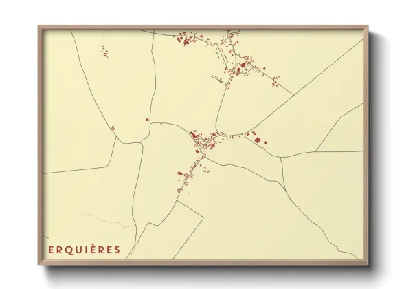 Une affiche de carte sur Erquières
