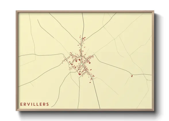 Une affiche de carte sur Ervillers
