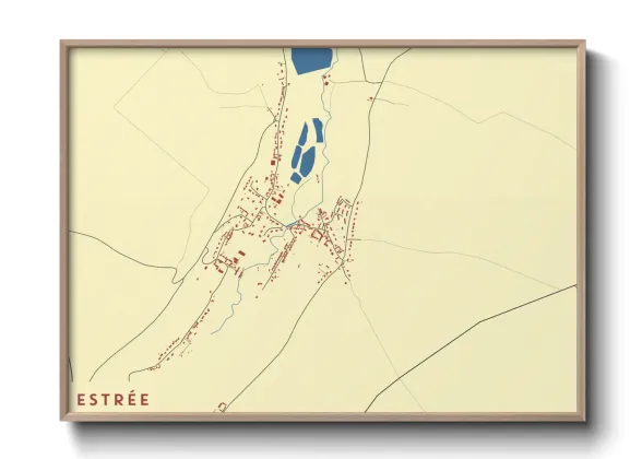 Une affiche de carte sur Estrée