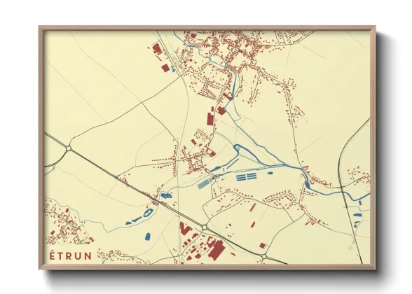 Une affiche de carte sur Étrun