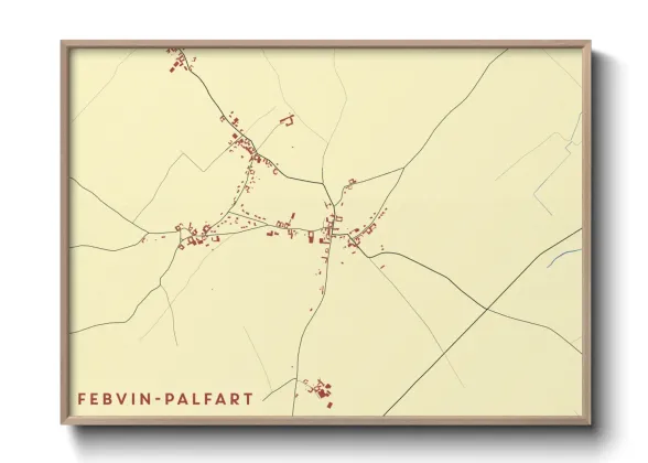 Une affiche de carte sur Febvin-Palfart