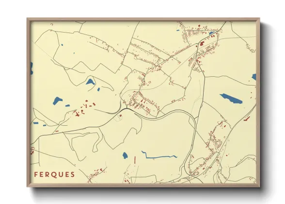 Une affiche de carte sur Ferques