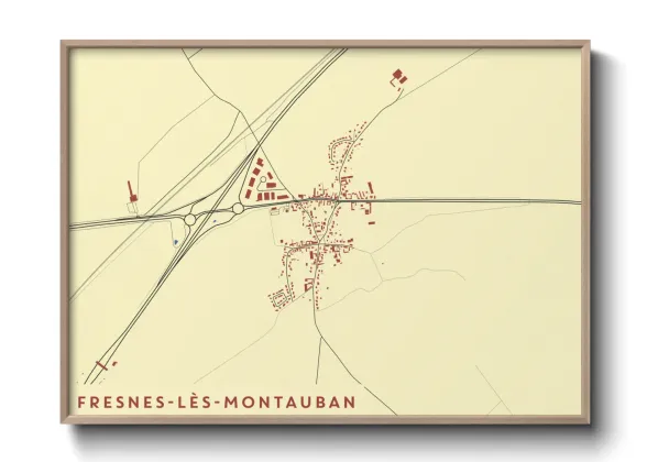 Une affiche de carte sur Fresnes-lès-Montauban
