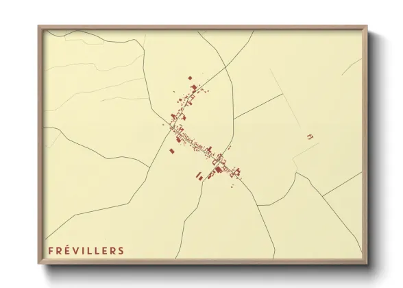 Une affiche de carte sur Frévillers