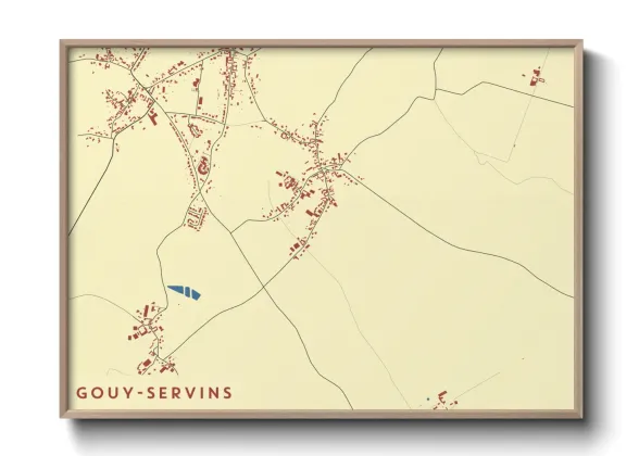 Une affiche de carte sur Gouy-Servins