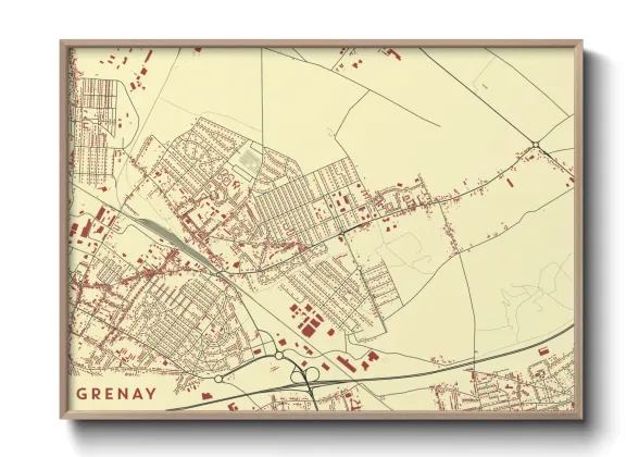 Une affiche de carte sur Grenay