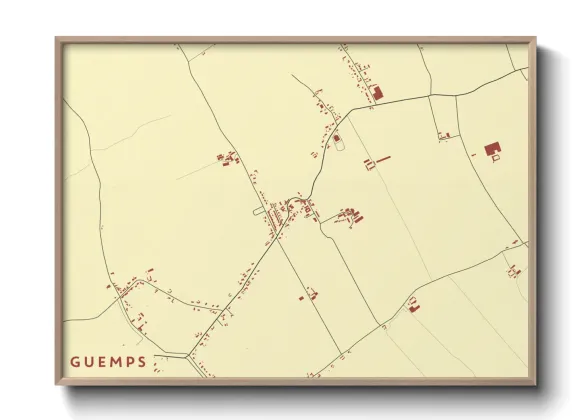 Une affiche de carte sur Guemps