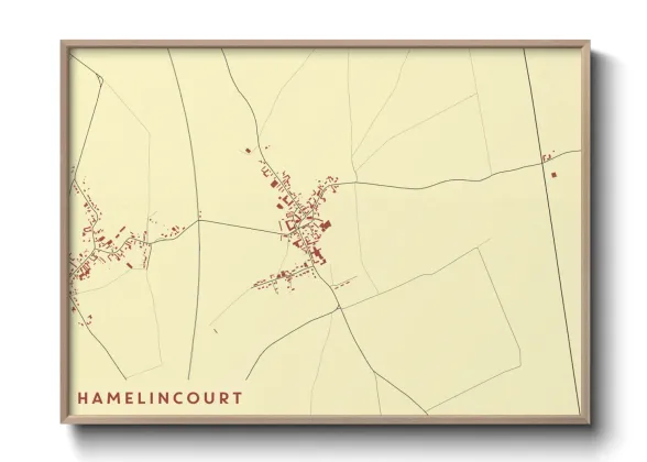 Une affiche de carte sur Hamelincourt
