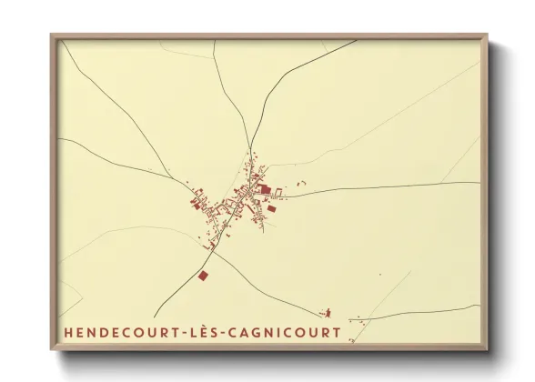 Une affiche de carte sur Hendecourt-lès-Cagnicourt