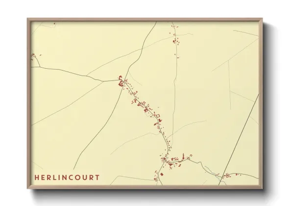 Une affiche de carte sur Herlincourt