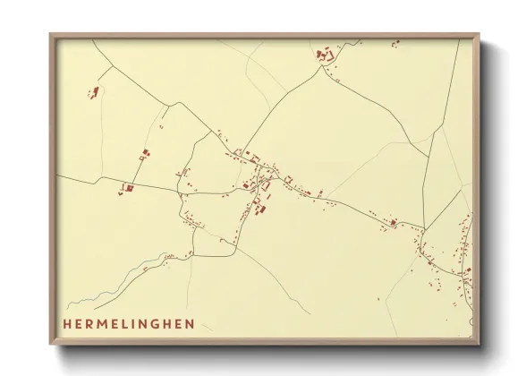 Une affiche de carte sur Hermelinghen