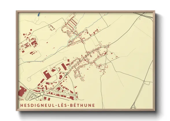 Une affiche de carte sur Hesdigneul-lès-Béthune