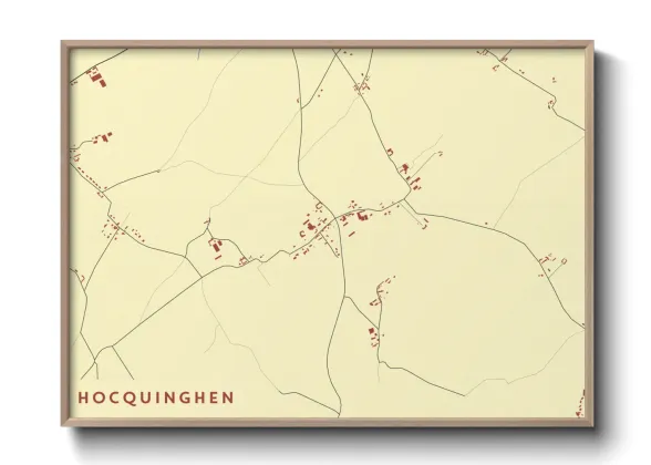 Une affiche de carte sur Hocquinghen