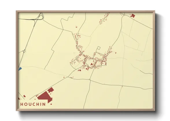 Une affiche de carte sur Houchin