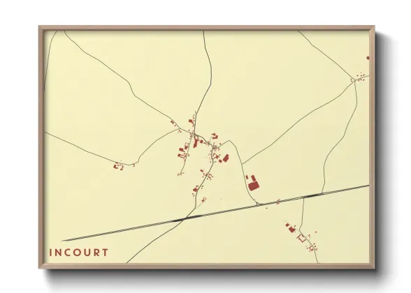 Une affiche de carte sur Incourt