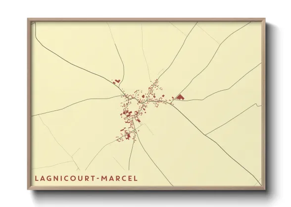 Une affiche de carte sur Lagnicourt-Marcel