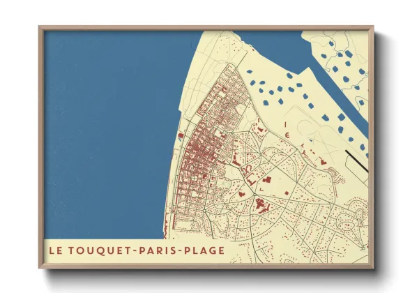 Une affiche de carte sur Le Touquet-Paris-Plage