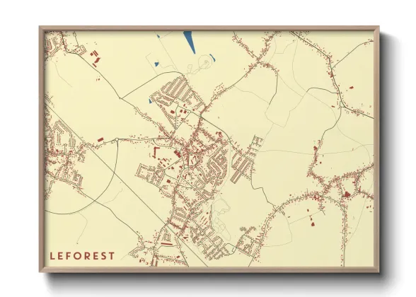 Une affiche de carte sur Leforest