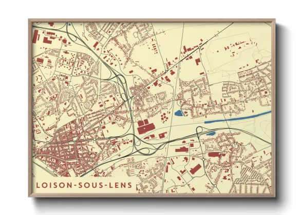 Une affiche de carte sur Loison-sous-Lens