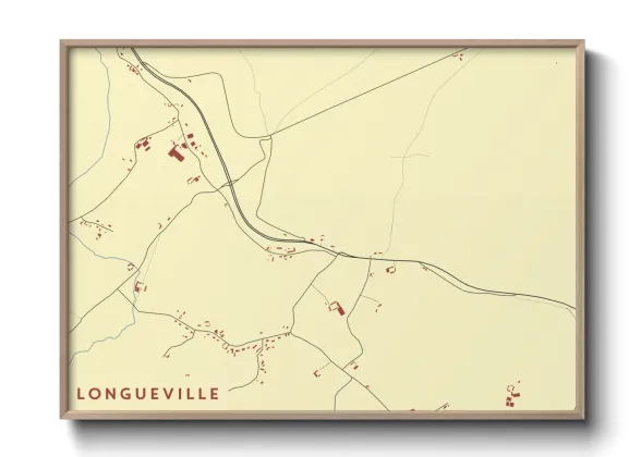 Une affiche de carte sur Longueville