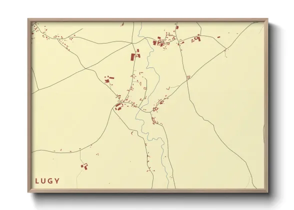 Une affiche de carte sur Lugy