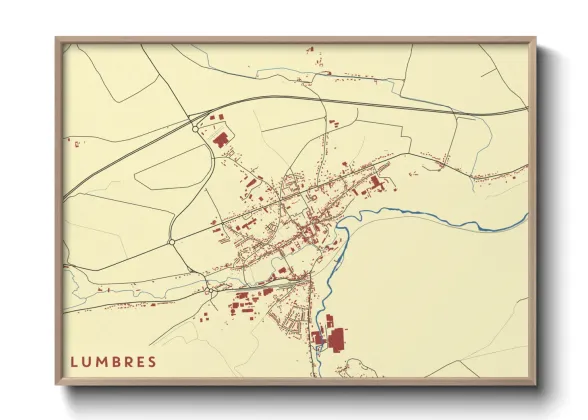 Une affiche de carte sur Lumbres