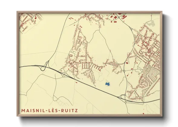 Une affiche de carte sur Maisnil-lès-Ruitz