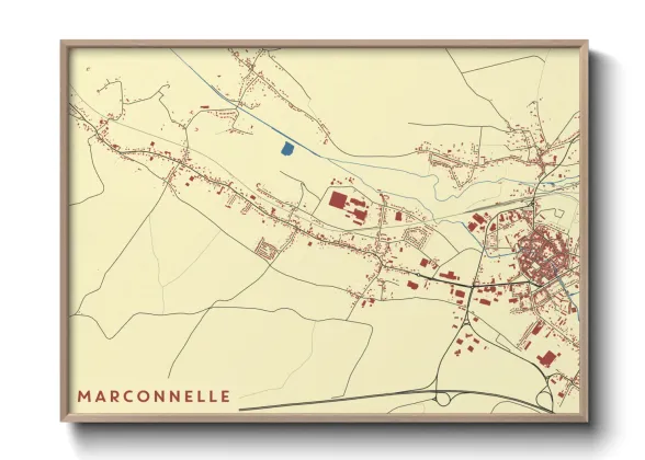 Une affiche de carte sur Marconnelle