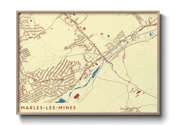 Une affiche de carte sur Marles-les-Mines
