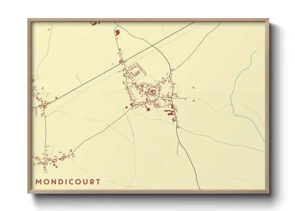 Une affiche de carte sur Mondicourt