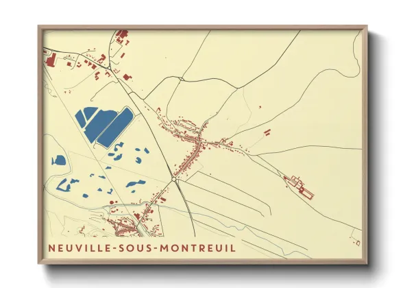 Une affiche de carte sur Neuville-sous-Montreuil