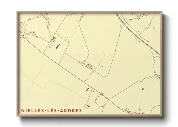 Une affiche de carte sur Nielles-lès-Ardres