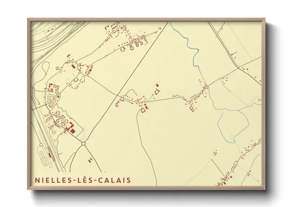 Une affiche de carte sur Nielles-lès-Calais