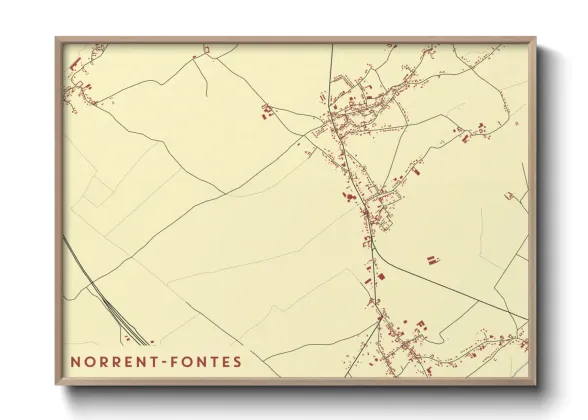 Une affiche de carte sur Norrent-Fontes